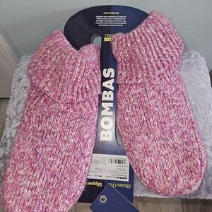 Bombas Pink Marled Cozy Slipper Socks